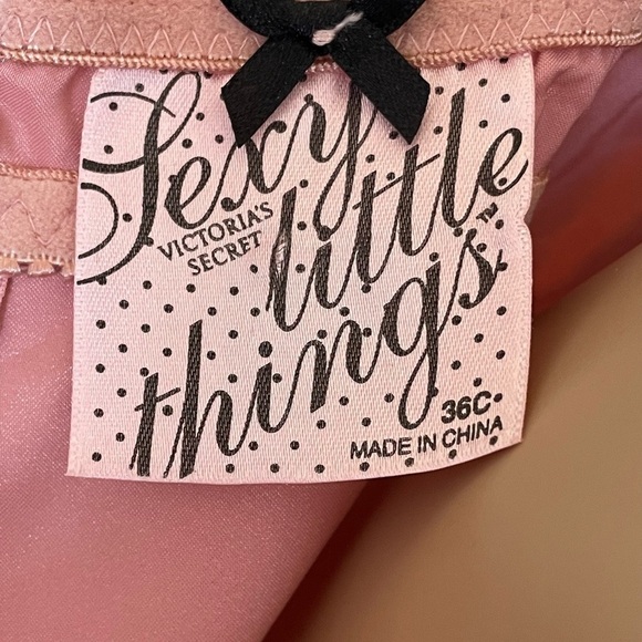 VICTORIAS SECRET LINGERIE SIZE 36 C PRETTY LITTLE THINGS LIGHT PINK BABYDOLL - Picture 2 of 6